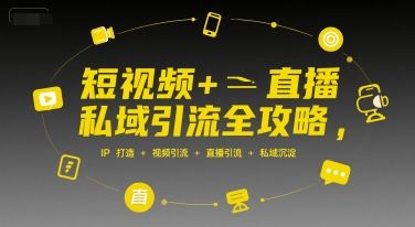 短视频+直播私域引流全攻略，IP打造 +视频引流 +直播引流 +私域沉淀-樵渔匹