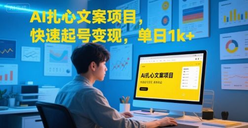 AI扎心文案项目,快速起号变现,单日1k+-樵渔匹