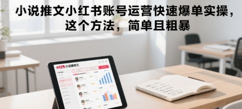 小说推文小红书账号运营快速爆单实操,这个方法,简单且粗暴-樵渔匹
