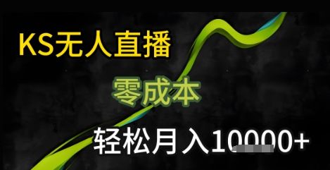 KS无人直播25年最新玩法，只需一部手机，轻松月入1W+【揭秘】-樵渔匹