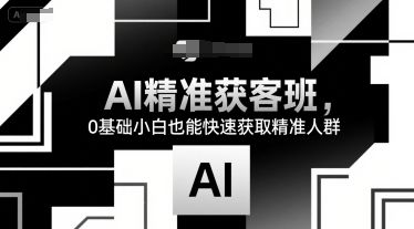 AI精准获客班,0基础小白也能快速获取精准人群-樵渔匹