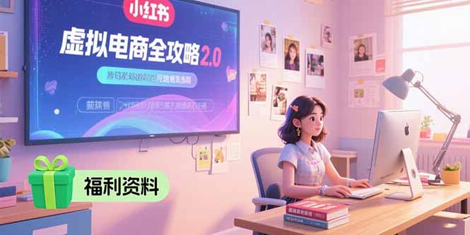 虚拟电商全攻略2.0，开店选品实操流程，账号定位、货源发布、笔记发布技巧-樵渔匹