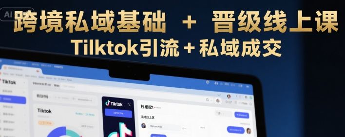 跨境私域基础+晋级线上课,Tilktok引流+私域成交-樵渔匹