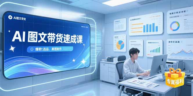 AI图文带货速成课,养号引流秘籍,爆款选品策略,美图制作全流程-樵渔匹