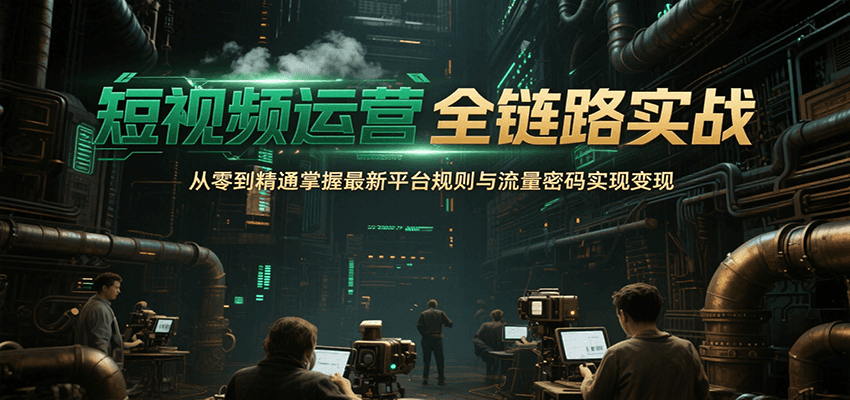短视频运营全链路实战,从零到精通掌握最新平台规则与流量密码实现变现-樵渔匹