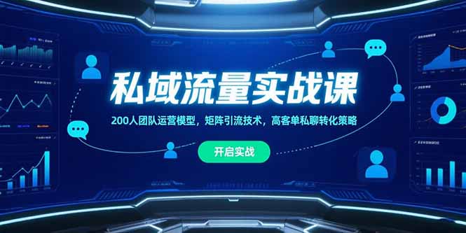 私域流量实战课,200人团队运营模型,矩阵引流技术,高客单私聊转化策略-樵渔匹