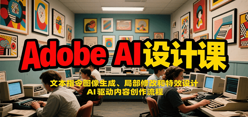 Adobe AI设计课:文本指令图像生成、局部修改和特效设计,AI驱动内容创作流程-樵渔匹