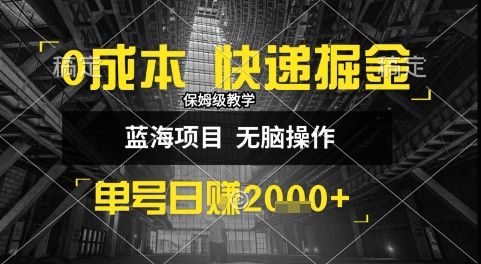 0成本快递掘金玩法,日入1k+,小白30分钟上手,收益嘎嘎猛【揭秘】-樵渔匹