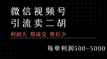 视频号卖二胡教程,利润大 易成交 售后少,一单利润5张+-樵渔匹