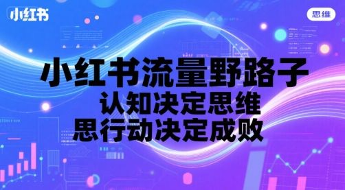 小红书流量野路子，认知决定思维，思维决定行动，行动决定成败-樵渔匹