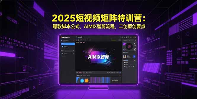 2025短视频矩阵特训营：爆款脚本公式，AIMIX智剪流程，二创原创要点-樵渔匹
