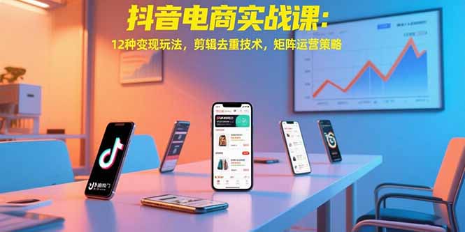 抖音电商实战课:12种变现玩法,剪辑去重技术,矩阵运营策略-樵渔匹