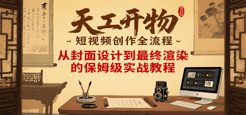天工开物短视频创作全流程，从封面设计到最终渲染的保姆级实战教程-樵渔匹