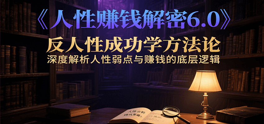 人性赚钱解密6.0,反人性成功学方法论,深度解析人性弱点与赚钱的底层逻辑-樵渔匹