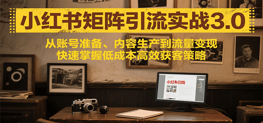 小红书矩阵引流3.0，从账号准备、内容生产到流量变现，快速掌握低成本高效获客策略-樵渔匹