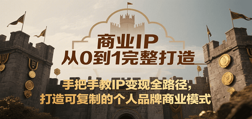 商业IP从0到1完整打造,手把手教IP变现全路径,打造可复制的个人品牌商业模式-樵渔匹