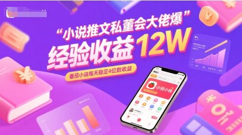 小说推文私董会大佬爆单经验分享收益12W，番茄小说每天稳定4位数收益-樵渔匹