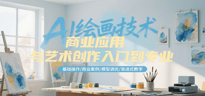AI绘画技术商业应用与艺术创作入门到专业,基础操作/商业案例/模型调优/渐进式教学-樵渔匹
