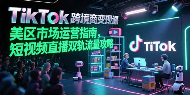 TikTok跨境电商变现课，美区市场运营指南，短视频直播双轨流量攻略-樵渔匹