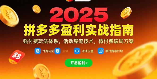 拼多多盈利实战指南,强付费玩法,活动爆流技术,微付费破局方案(更新7月-樵渔匹