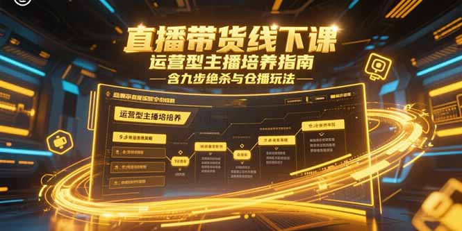 直播带货线下课,运营型主播培养指南,含九步绝杀与仓播玩法-樵渔匹