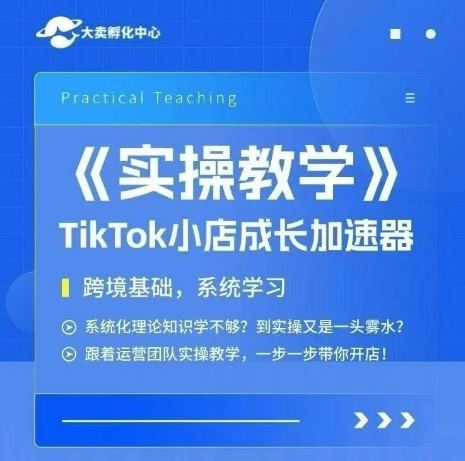 大卖家孵化中心TikTok实操课，TikTok小店成长加速器，跨境基础系统学习，一步一步带你开店-樵渔匹