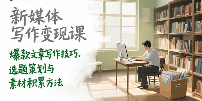 新媒体写作变现课,爆款文章写作技巧,选题策划与素材积累方法-樵渔匹