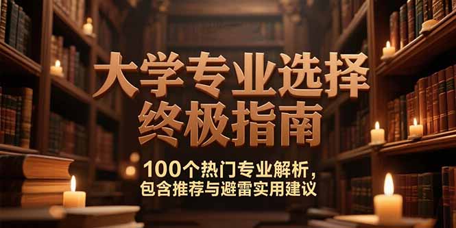 付费文:大学专业选择终极指南,100个热门专业解析,包含推荐与避雷实用建议-樵渔匹