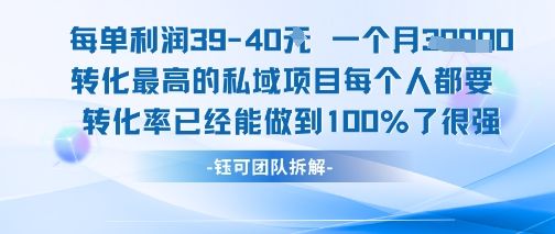每单利润40一个月7k+转化最高的私域项目,每个人都要的产品转化率已经能做到100%-樵渔匹