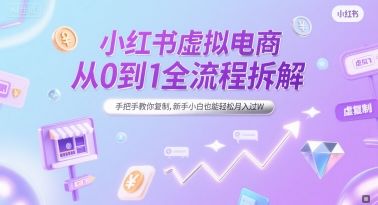 小红书虚拟电商从0到1全流程拆解,手把手教你复制,新手小白也能轻松月入过W-樵渔匹