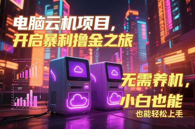 电脑云机项目 暴力撸金玩法,不需要养机 配置没有要求 单机100个窗口一...-樵渔匹