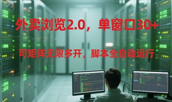 外卖浏览2.0，单窗口30+可矩阵无限多开，脚本全自动运行【揭秘】-樵渔匹
