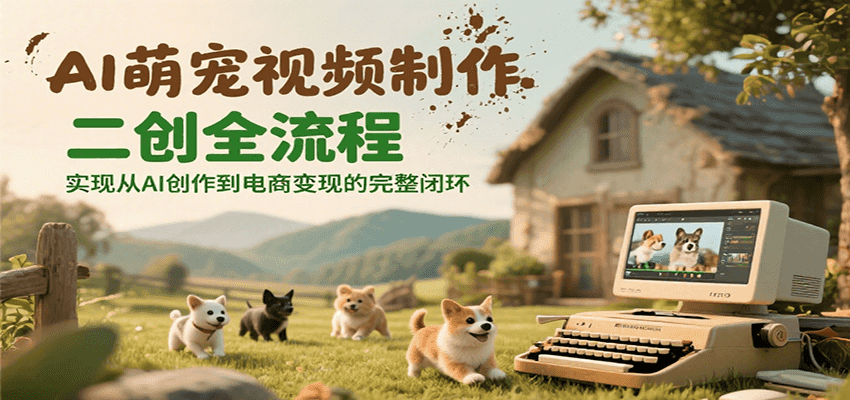 AI萌宠视频制作二创全流程,实现从AI创作到电商变现的完整闭环-樵渔匹