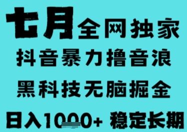 7月最新风口抖音无人直播撸音浪，长期稳定，非短期，全自动运行，低门槛无脑，日入1k+【揭秘】-樵渔匹