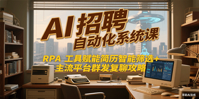 AI招聘自动化系统课，RPA工具赋能简历智能筛选+主流平台群发复聊全攻略-樵渔匹