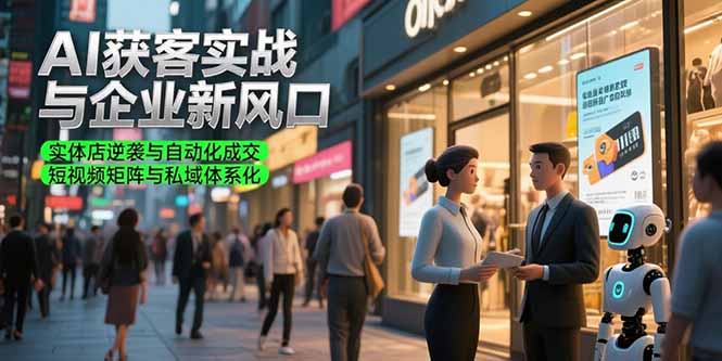 AI获客实战与企业新风口,实体店逆袭与自动化成交 短视频矩阵与私域体系化-樵渔匹