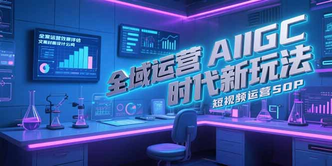 全域运营AIGC时代新玩法,文案封面设计公式,短视频运营SOP-樵渔匹