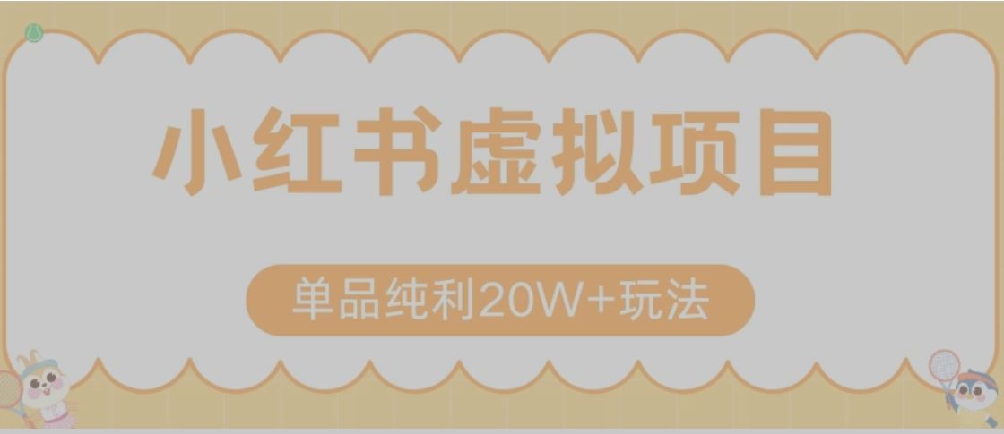 小红书卖虚拟产品,单品纯利20W+玩法分享(节系列课程)-樵渔匹
