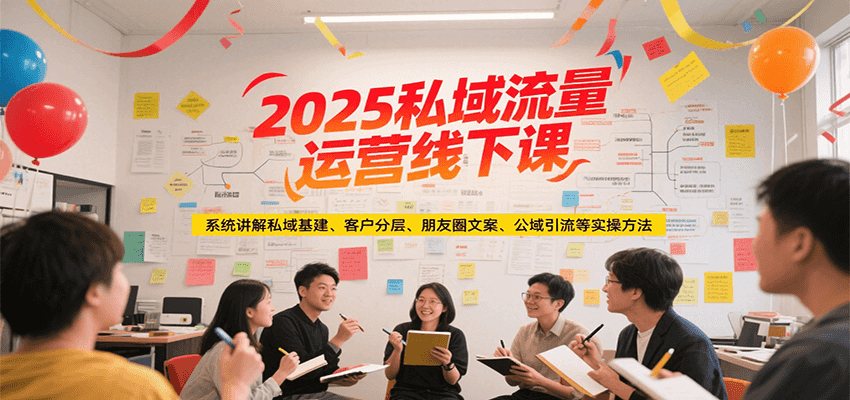 2025私域流量运营线下课，系统讲解私域基建/客户分层/朋友圈文案/公域引流等实操方法-樵渔匹