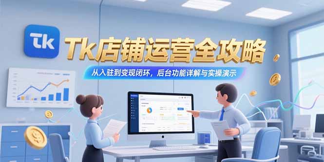 Tk店铺运营全攻略,从入驻到变现闭环,后台功能详解与实操演示-樵渔匹