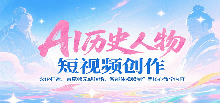 AI历史人物短视频创作,含IP打造、首尾帧无缝转场、智能体视频制作等核心教学内容-樵渔匹