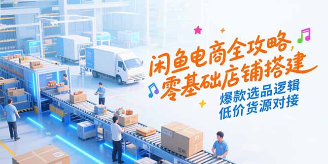 闲鱼电商全攻略，零基础店铺搭建，爆款选品逻辑，低价货源对接-樵渔匹