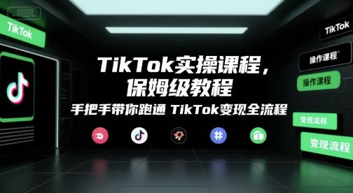 TikTok实操课程，保姆级教程，手把手带你跑通TikTok变现全流程-樵渔匹