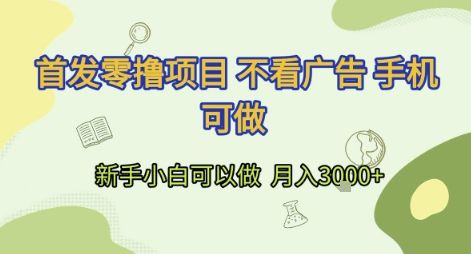 首发零撸项目 不看广告 手机可做 新手小白可以做  月入3k+【揭秘】-樵渔匹