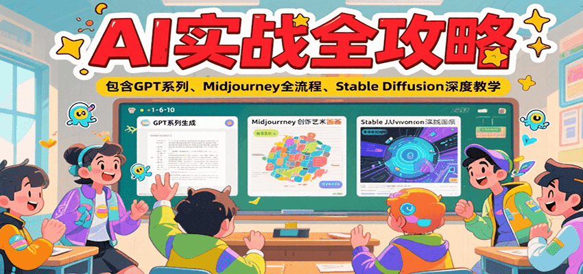 AI实战全攻略，包含GPT系列、Midjourney全流程、Stable Diffusion深度教学-樵渔匹