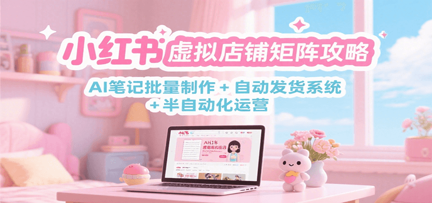 小红书虚拟店铺矩阵攻略:AI笔记批量制作 + 自动发货系统 + 半自动化运营-樵渔匹