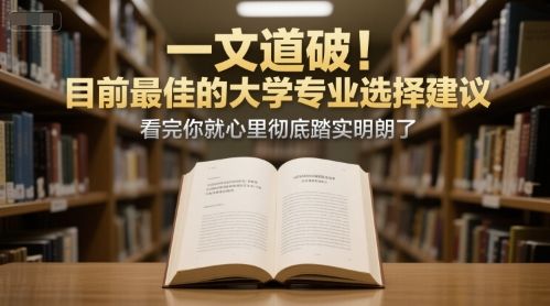 付费文章：一文道破！目前最佳的大学专业选择建议，看完你就心里彻底踏实明朗了-樵渔匹