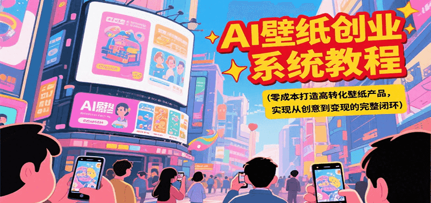 AI壁纸创业系统教程,零成本打造高转化壁纸产品,实现从创意到变现的完整闭环-樵渔匹