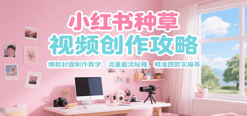 小红书种草视频创作攻略,爆款封面制作教学 ,流量截流秘籍 ,精准跟款实操等-樵渔匹