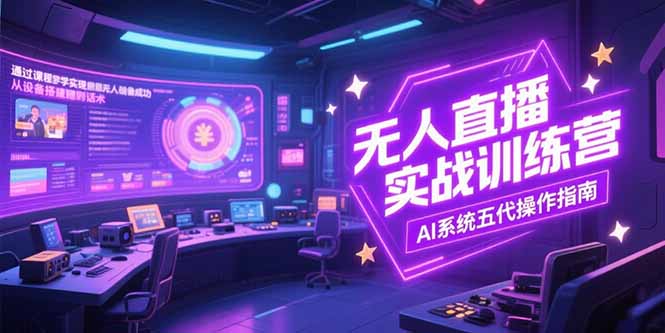 无人直播实操训练营,从设备搭建到话术,AI系统五代操作指南(7月更新-樵渔匹